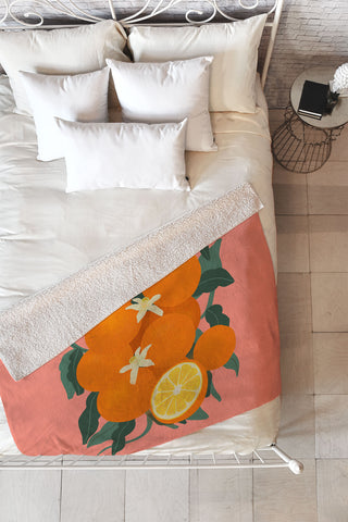 Viviana Gonzalez Fruit Harvest 01 Oranges Fleece Throw Blanket