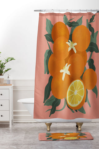 Viviana Gonzalez Fruit Harvest 01 Oranges Shower Curtain And Mat