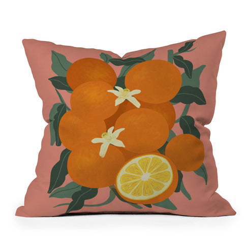 Viviana Gonzalez Fruit Harvest 01 Oranges Throw Pillow