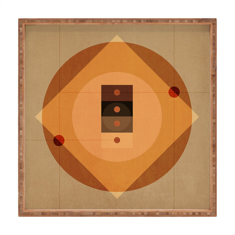 Viviana Gonzalez Geometric Abstract 3 Square Tray