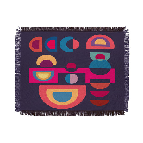 Viviana Gonzalez Geometric Colorplay 1 Throw Blanket