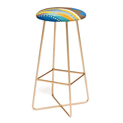 Viviana Gonzalez Geometric Landscape I Bar Stool