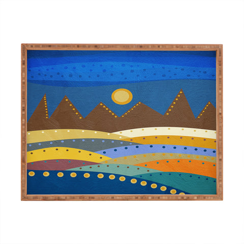 Viviana Gonzalez Geometric Landscape I Rectangular Tray
