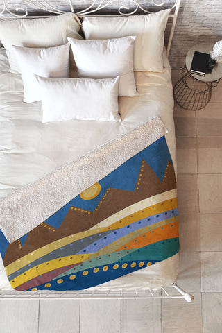 Viviana Gonzalez Geometric Landscape I Fleece Throw Blanket