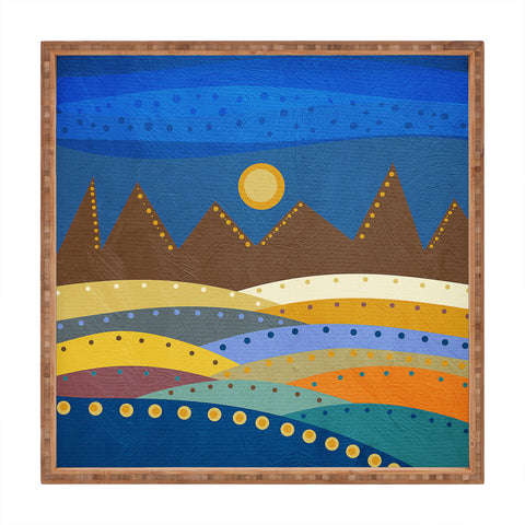 Viviana Gonzalez Geometric Landscape I Square Tray