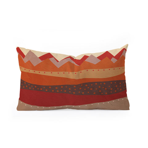 Viviana Gonzalez Geometric Landscape II Oblong Throw Pillow