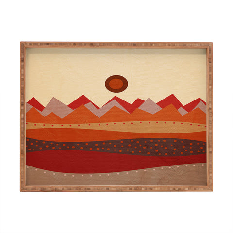 Viviana Gonzalez Geometric Landscape II Rectangular Tray
