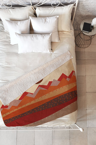 Viviana Gonzalez Geometric Landscape II Fleece Throw Blanket