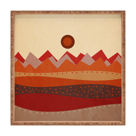 Viviana Gonzalez Geometric Landscape II Square Tray