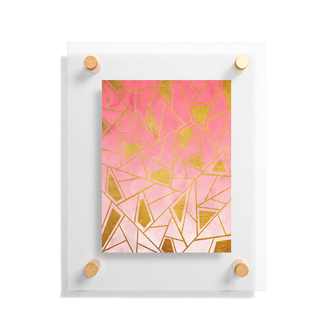 Viviana Gonzalez Geometric pink and gold Floating Acrylic Print