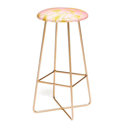 Viviana Gonzalez Geometric pink and gold Bar Stool