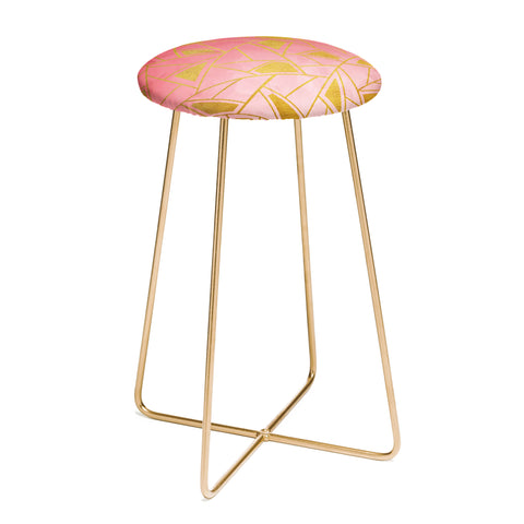 Viviana Gonzalez Geometric pink and gold Counter Stool