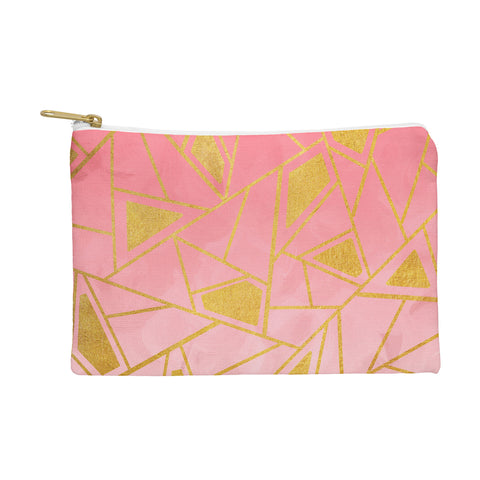 Viviana Gonzalez Geometric pink and gold Pouch
