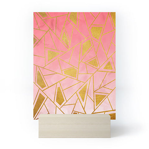 Viviana Gonzalez Geometric pink and gold Mini Art Print