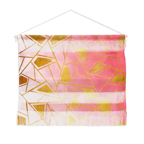 Viviana Gonzalez Geometric pink and gold Wall Hanging Landscape