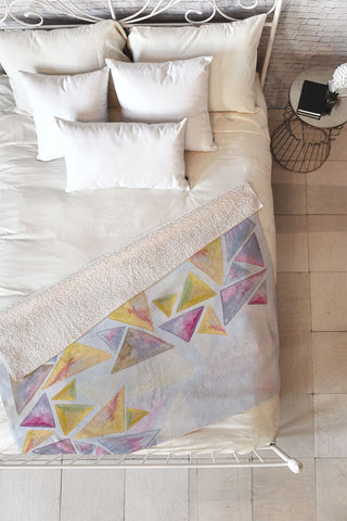 Viviana Gonzalez Geometric watercolor play 01 Fleece Throw Blanket