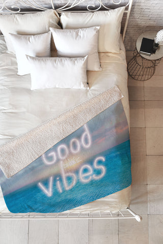 Viviana Gonzalez Good Vibes I Fleece Throw Blanket
