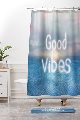 Viviana Gonzalez Good Vibes I Shower Curtain And Mat