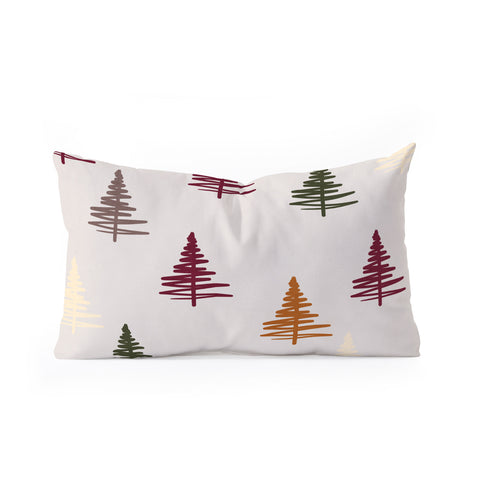 Viviana Gonzalez Holiday Vibes trees 1 Oblong Throw Pillow