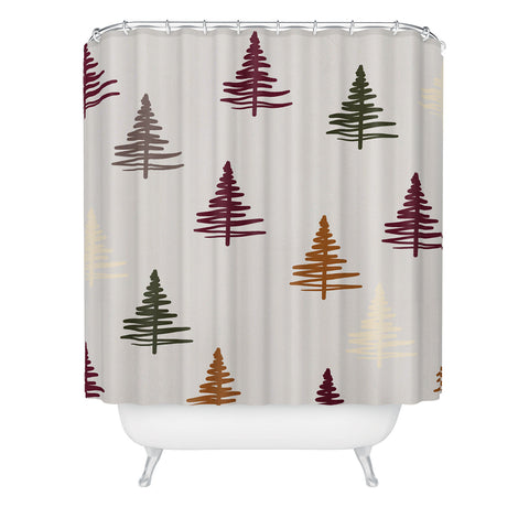 Viviana Gonzalez Holiday Vibes trees 1 Shower Curtain