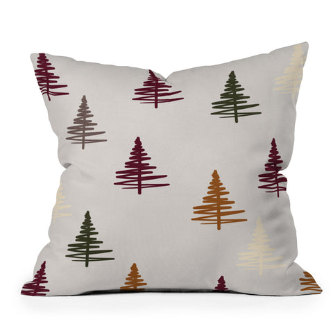 Viviana Gonzalez Holiday Vibes trees 1 Throw Pillow