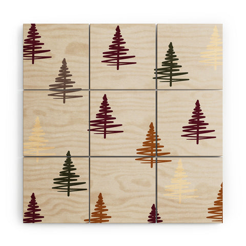 Viviana Gonzalez Holiday Vibes trees 1 Wood Wall Mural