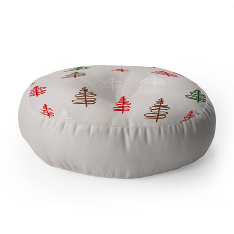 Viviana Gonzalez Holiday Vibes trees 2 Floor Pillow Round