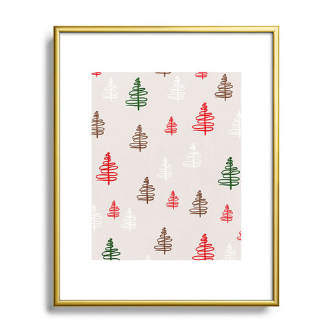 Viviana Gonzalez Holiday Vibes trees 2 Metal Framed Art Print