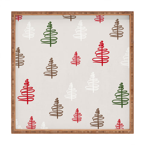 Viviana Gonzalez Holiday Vibes trees 2 Square Tray