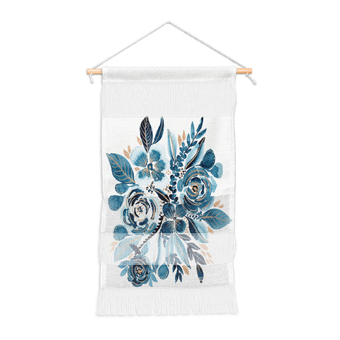 Viviana Gonzalez Indigo and gold floral 4 Wall Hanging Portrait