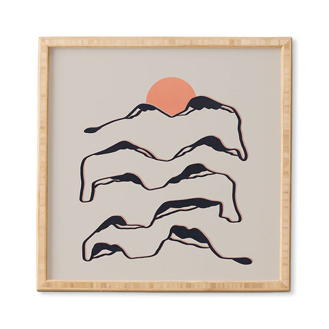 Viviana Gonzalez Lineart mountains experience 2 Framed Wall Art