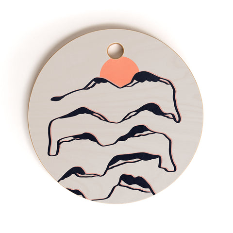 Viviana Gonzalez Lineart mountains experience 2 Cutting Board Round
