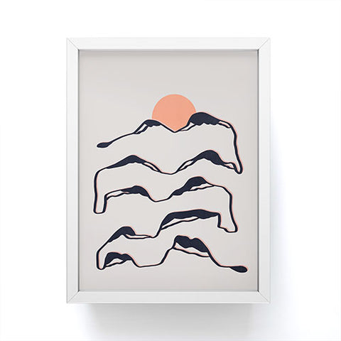 Viviana Gonzalez Lineart mountains experience 2 Framed Mini Art Print