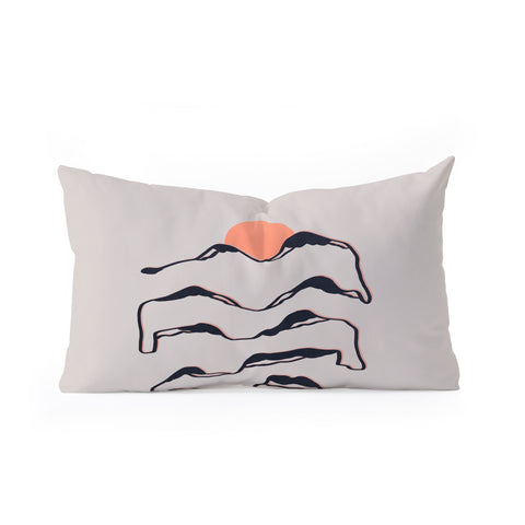 Viviana Gonzalez Lineart mountains experience 2 Oblong Throw Pillow