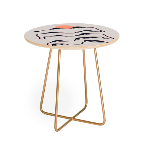 Viviana Gonzalez Lineart mountains experience 2 Round Side Table