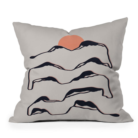 Viviana Gonzalez Lineart mountains experience 2 Throw Pillow