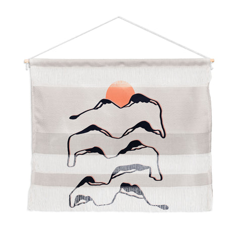 Viviana Gonzalez Lineart mountains experience 2 Wall Hanging Landscape