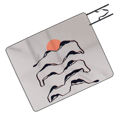 Viviana Gonzalez Lineart mountains experience 2 Picnic Blanket