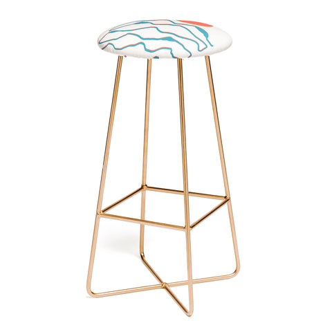 Viviana Gonzalez Lineart mountains experience1 Bar Stool