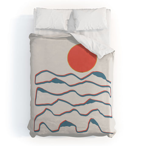 Viviana Gonzalez Lineart mountains experience1 Duvet Cover