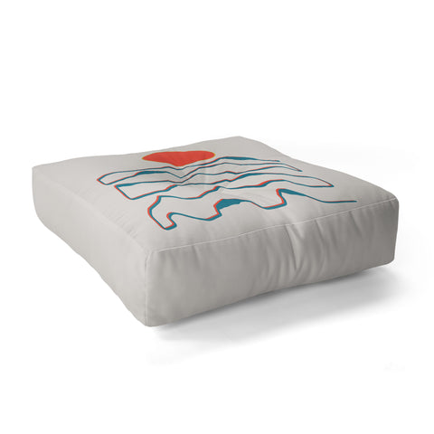 Viviana Gonzalez Lineart mountains experience1 Floor Pillow Square