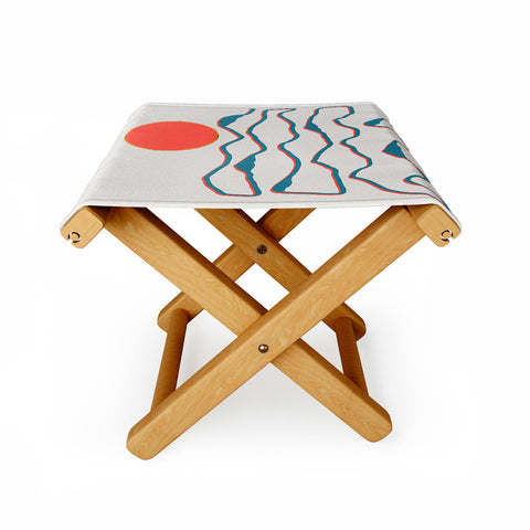 Viviana Gonzalez Lineart mountains experience1 Folding Stool