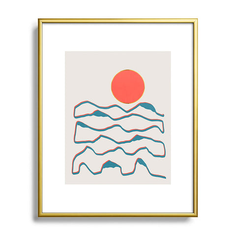 Viviana Gonzalez Lineart mountains experience1 Metal Framed Art Print