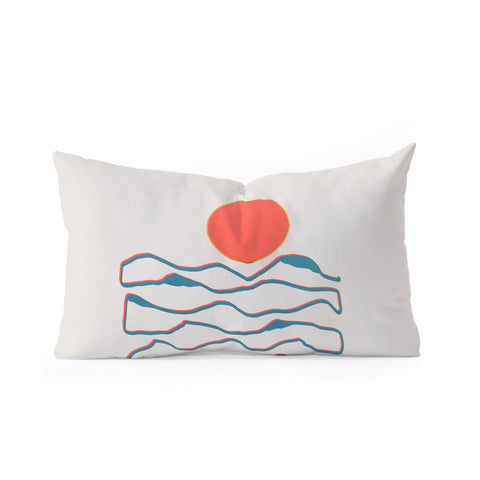 Viviana Gonzalez Lineart mountains experience1 Oblong Throw Pillow