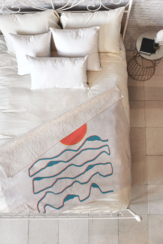 Viviana Gonzalez Lineart mountains experience1 Fleece Throw Blanket