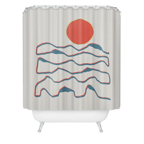 Viviana Gonzalez Lineart mountains experience1 Shower Curtain