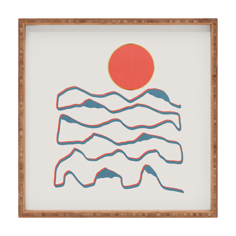 Viviana Gonzalez Lineart mountains experience1 Square Tray