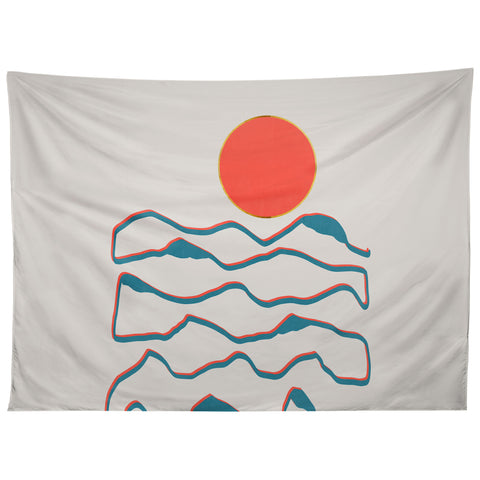 Viviana Gonzalez Lineart mountains experience1 Tapestry