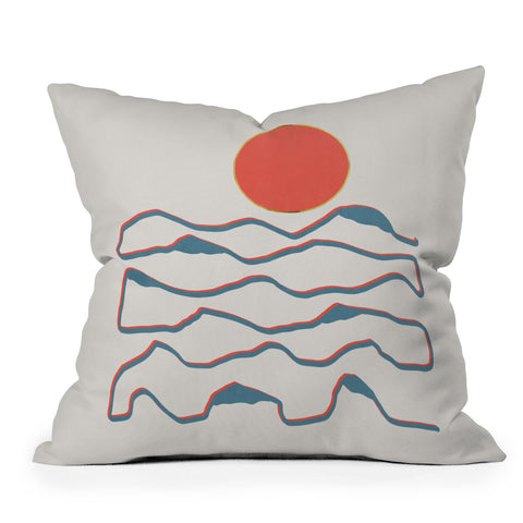 Viviana Gonzalez Lineart mountains experience1 Throw Pillow