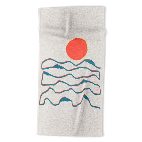 Viviana Gonzalez Lineart mountains experience1 Beach Towel